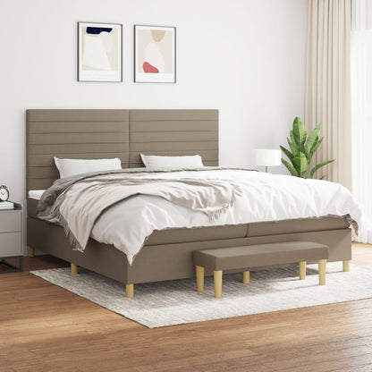 Box Spring Postel S Matrací Textil Taupe
