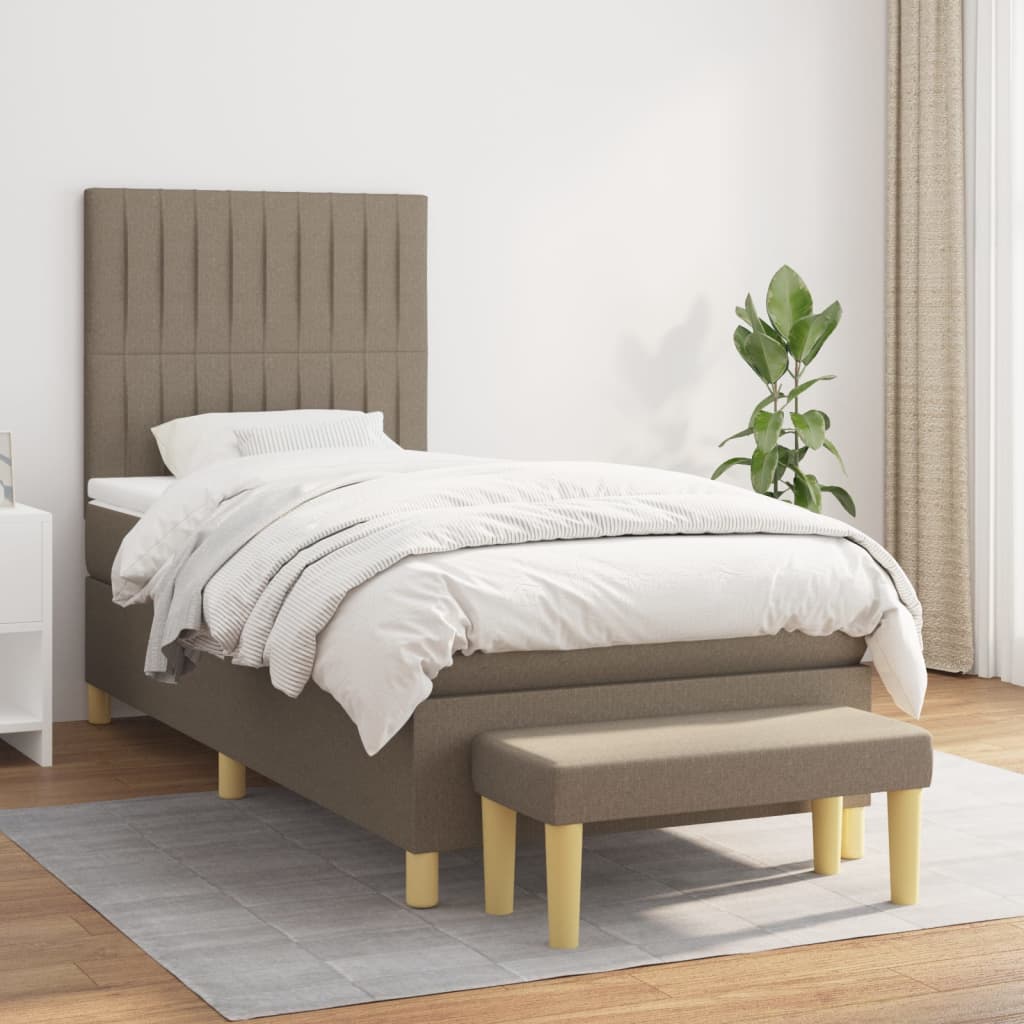 Box Spring Postel S Matrací Textil Taupe