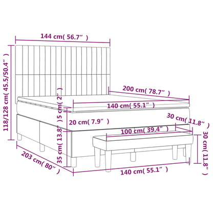 Box Spring Postel S Matrací Tmavě Hnědá 140X200 Cm Textil