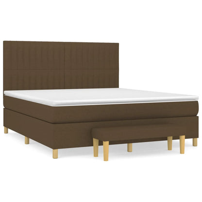 Box Spring Postel S Matrací Tmavě Hnědá 180X200 Cm Textil