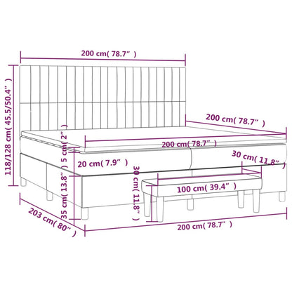 Box Spring Postel S Matrací Tmavě Hnědá 200X200 Cm Textil