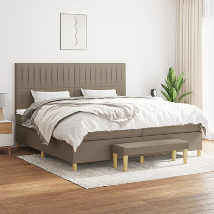 Box Spring Postel S Matrací Textil Taupe