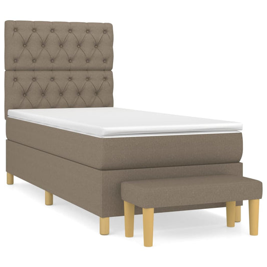 Box Spring Postel S Matrací Textil Taupe