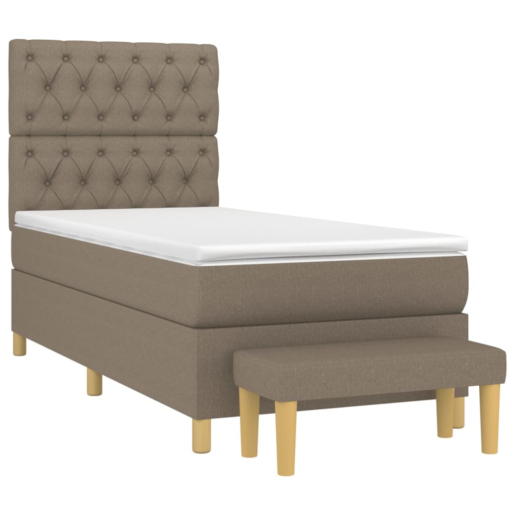Box Spring Postel S Matrací Textil Taupe