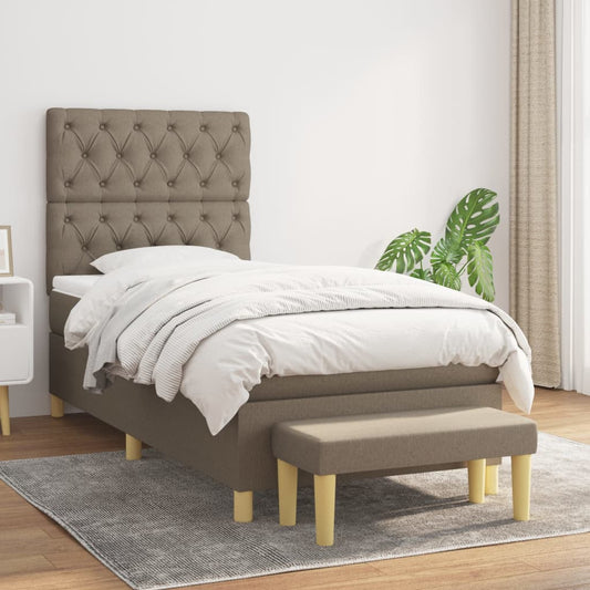 Box Spring Postel S Matrací Textil Taupe