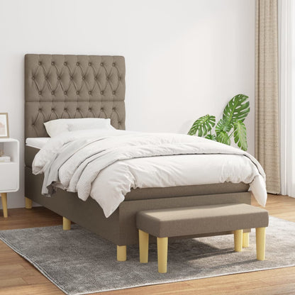 Box Spring Postel S Matrací Textil Taupe
