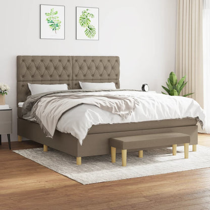 Box Spring Postel S Matrací Textil Taupe