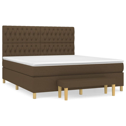 Box Spring Postel S Matrací Tmavě Hnědá 180X200 Cm Textil