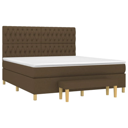 Box Spring Postel S Matrací Tmavě Hnědá 180X200 Cm Textil