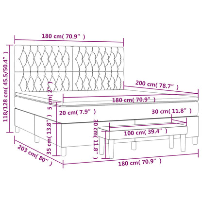 Box Spring Postel S Matrací Tmavě Hnědá 180X200 Cm Textil