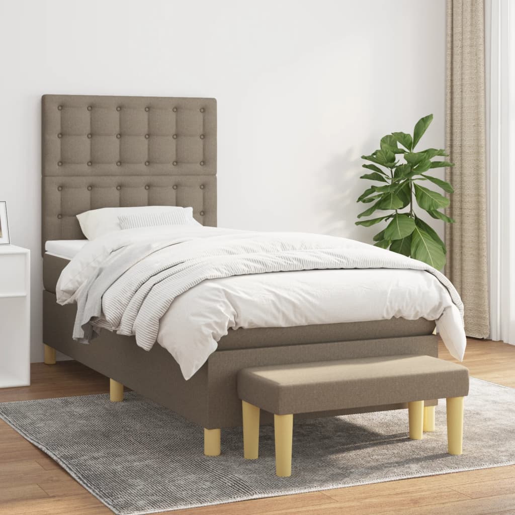 Box Spring Postel S Matrací Textil Taupe
