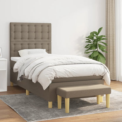 Box Spring Postel S Matrací Textil Taupe