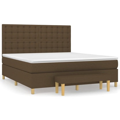 Box Spring Postel S Matrací Tmavě Hnědá 160X200 Cm Textil