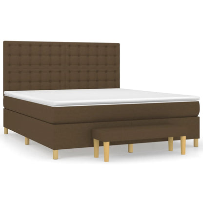 Box Spring Postel S Matrací Tmavě Hnědá 180X200 Cm Textil