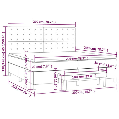 Box Spring Postel S Matrací Tmavě Hnědá 200X200 Cm Textil