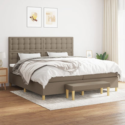 Box Spring Postel S Matrací Textil Taupe
