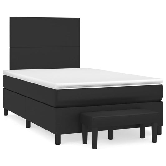 Box Spring Postel S Matrací Černá Umělá Kůže Černá