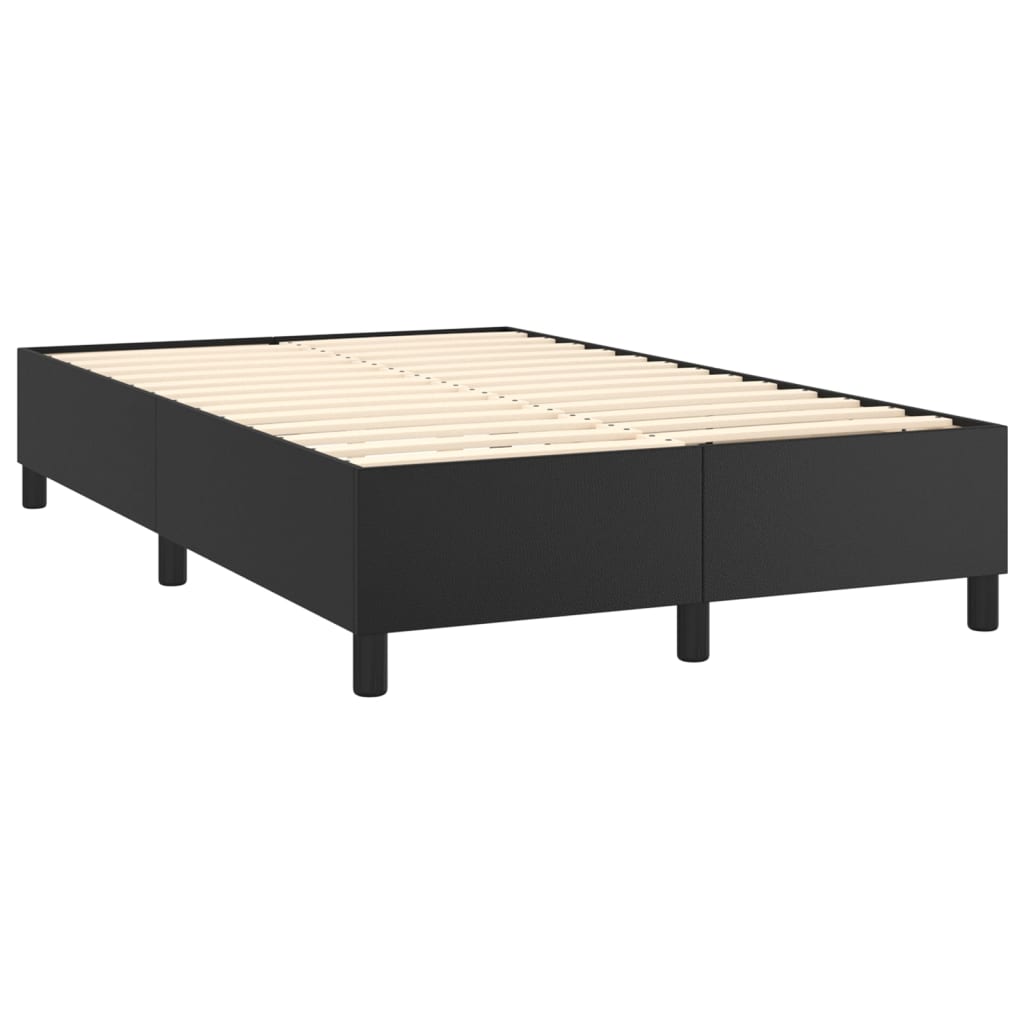 Box Spring Postel S Matrací Černá Umělá Kůže Černá