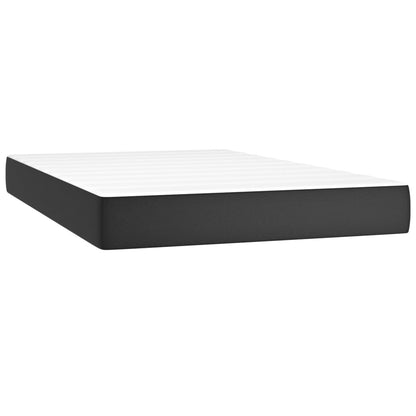 Box Spring Postel S Matrací Černá Umělá Kůže Černá
