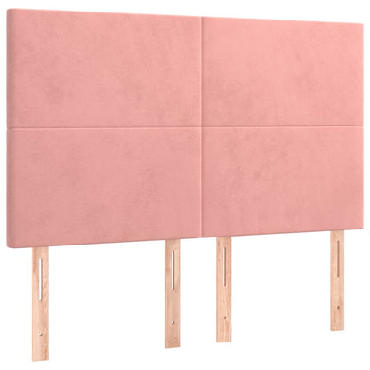 Box Spring Postel S Matrací Růžová 140X190 Cm Samet