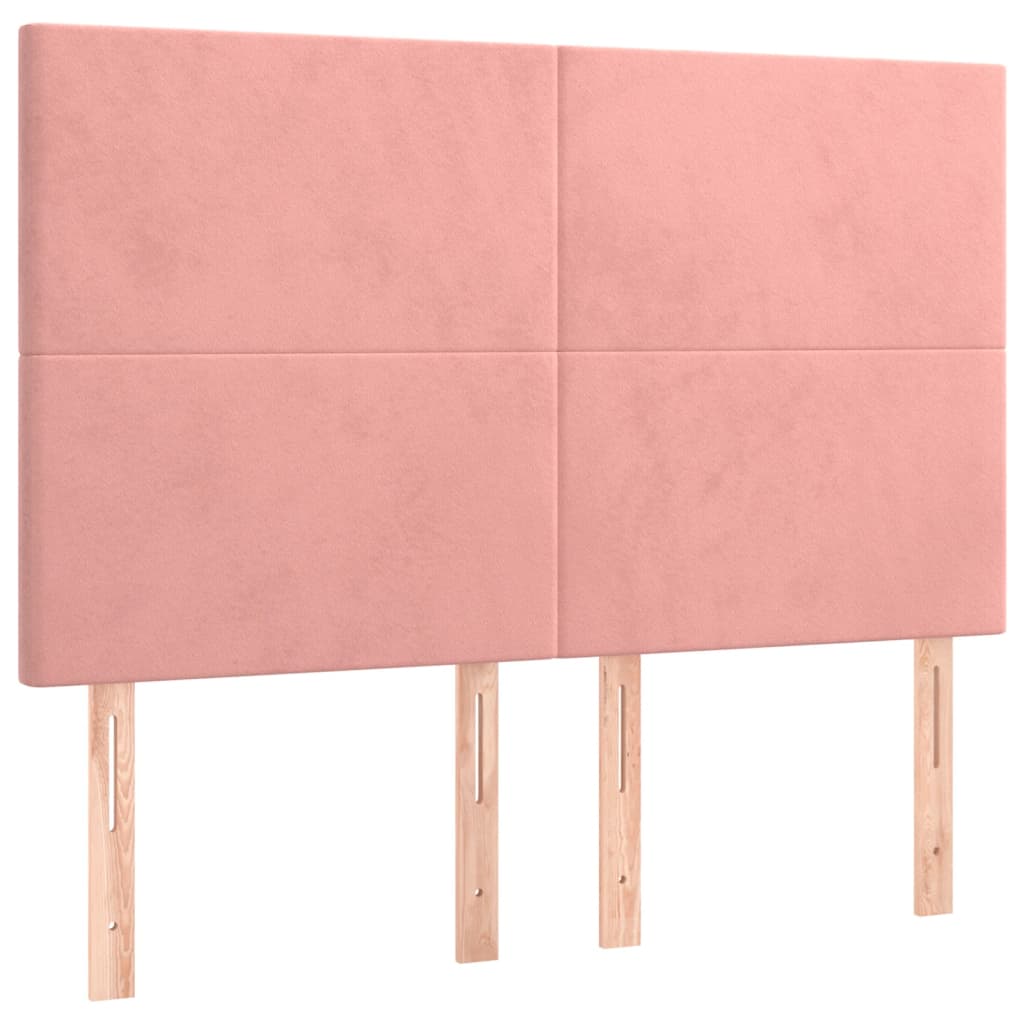 Box Spring Postel S Matrací Růžová 140X200 Cm Samet
