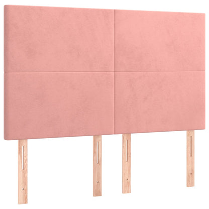 Box Spring Postel S Matrací Růžová 140X200 Cm Samet