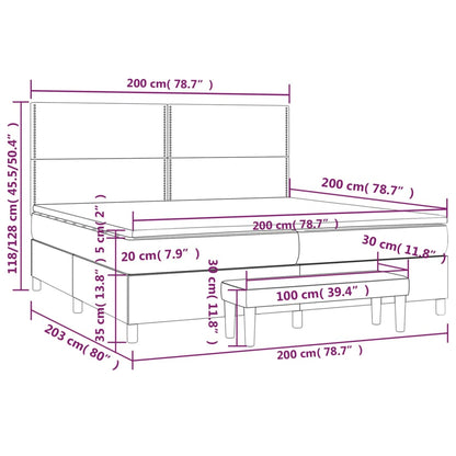 Box Spring Postel S Matrací Růžová 200X200 Cm Samet