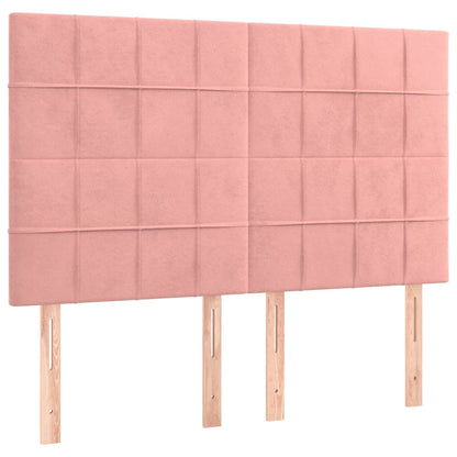 Box Spring Postel S Matrací Růžová 140X190 Cm Samet