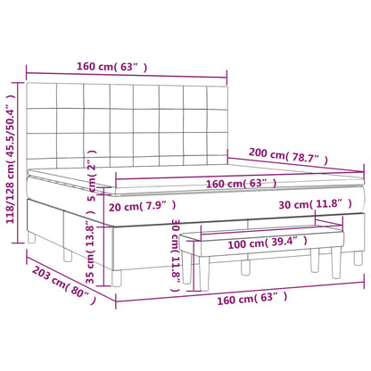 Box Spring Postel S Matrací Růžová 160X200 Cm Samet