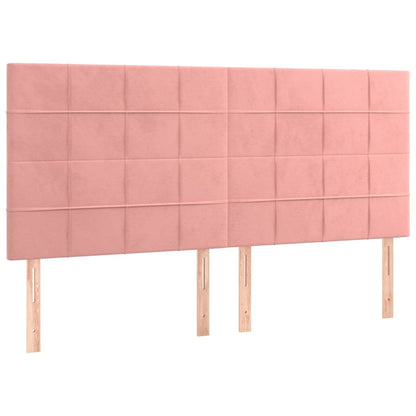 Box Spring Postel S Matrací Růžová 180X200 Cm Samet