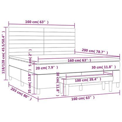 Box Spring Postel S Matrací Růžová 160X200 Cm Samet