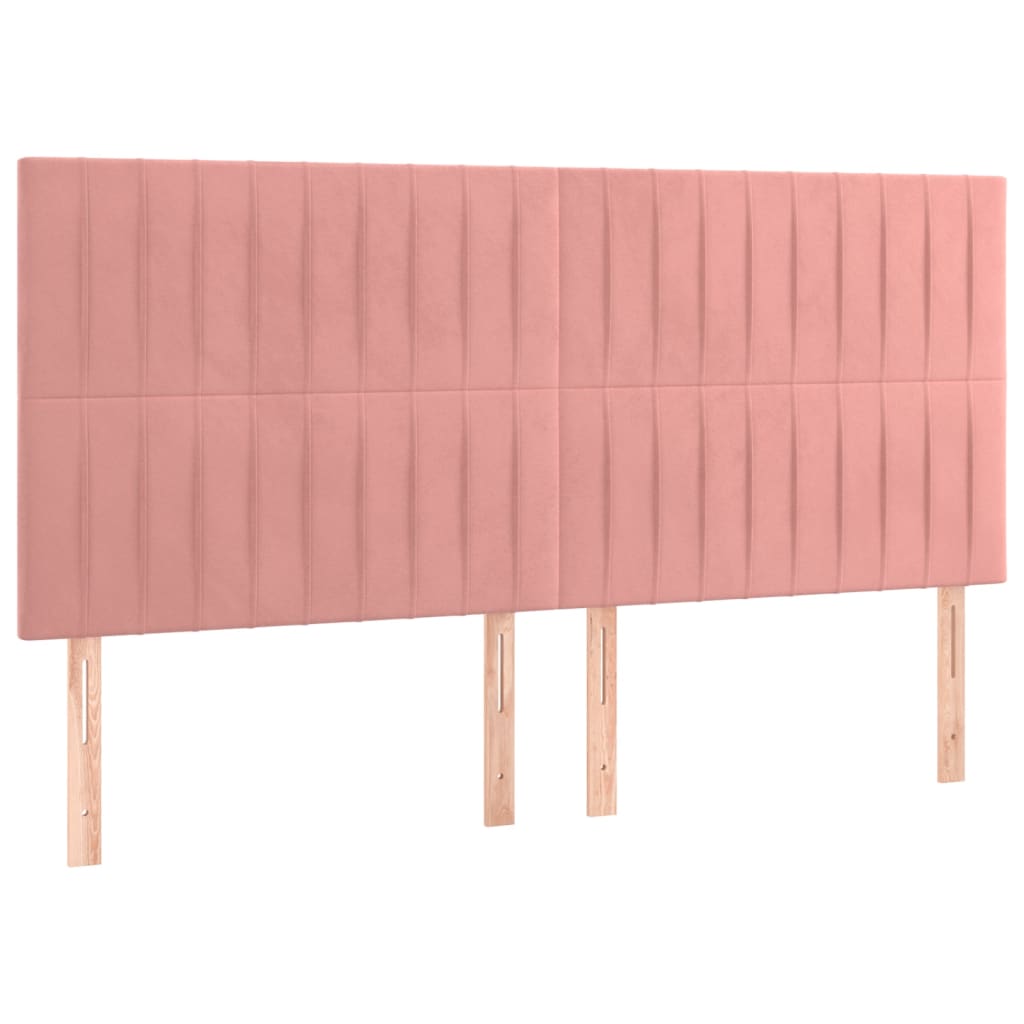 Box Spring Postel S Matrací Růžová 200X200 Cm Samet