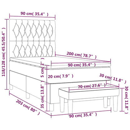 Box Spring Postel S Matrací Samet Tmavě Zelená