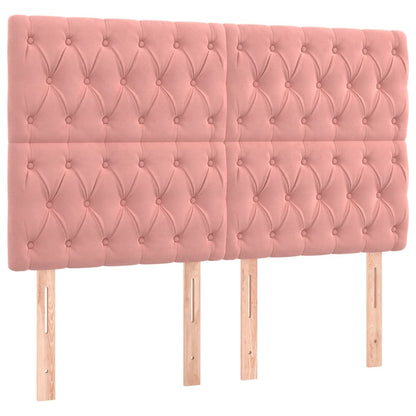 Box Spring Postel S Matrací Růžová 140X190 Cm Samet