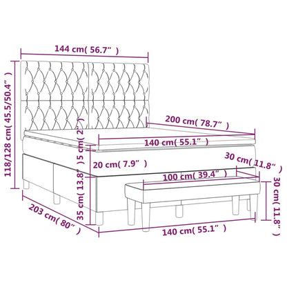 Box Spring Postel S Matrací Růžová 140X200 Cm Samet