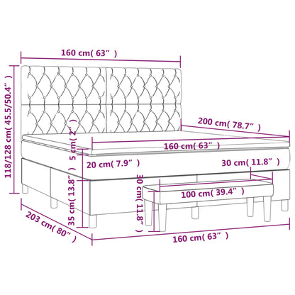 Box Spring Postel S Matrací Růžová 160X200 Cm Samet
