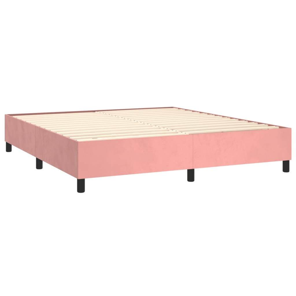 Box Spring Postel S Matrací Růžová 180X200 Cm Samet