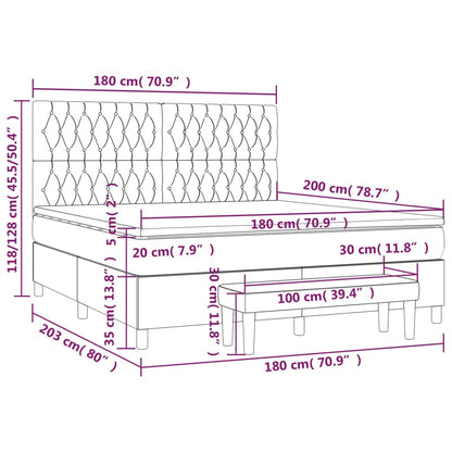 Box Spring Postel S Matrací Růžová 180X200 Cm Samet