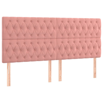 Box Spring Postel S Matrací Růžová 200X200 Cm Samet