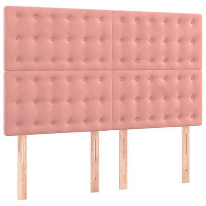 Box Spring Postel S Matrací Růžová 140X200 Cm Samet