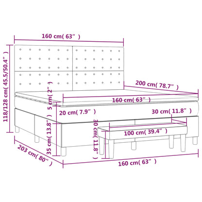 Box Spring Postel S Matrací Růžová 160X200 Cm Samet
