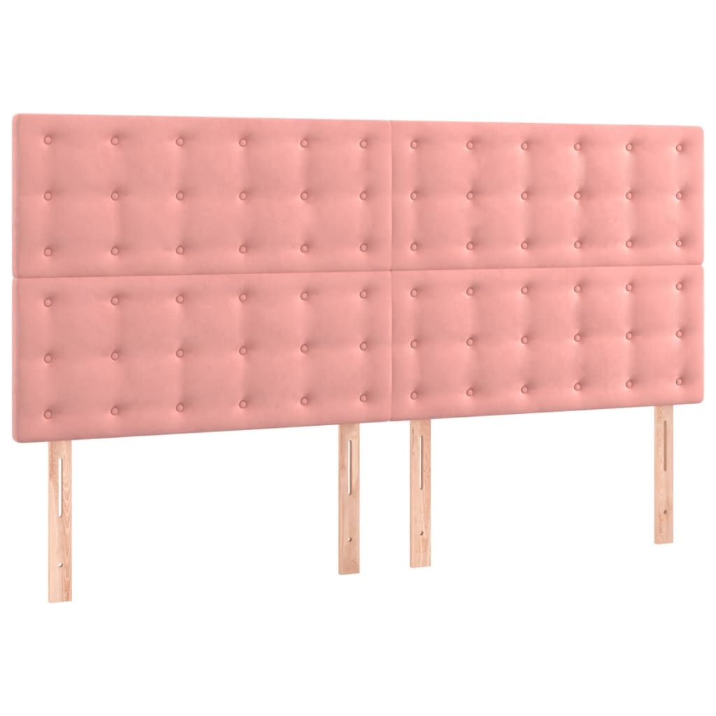 Box Spring Postel S Matrací Růžová 200X200 Cm Samet