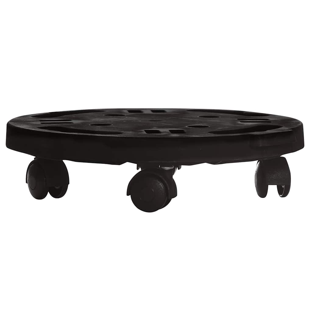 Vozíky Na Rostliny Na Kolečkách 2 Ks Průměr 30 Cm Černé 170 Kg