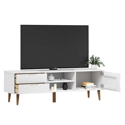 Tv Stolek Molde Bílý 158 X 40 X 49 Cm Masivní Borové Dřevo