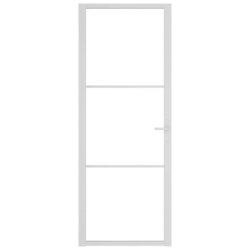 Interiérové Dveře 76 X 201,5 Cm Bílé Esg Sklo A Hliník Bílá A Průhledná