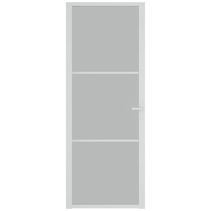 Interiérové Dveře 76 X 201,5 Cm Bílé Matné Sklo A Hliník Bílá A Mléčná