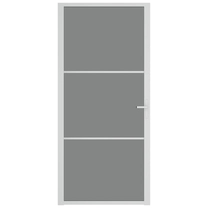 Interiérové Dveře 93 X 201,5 Cm Bílé Esg Sklo A Hliník Bílá A Tmavě Průhledná