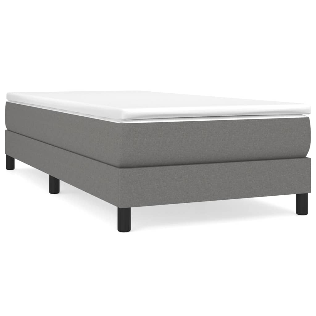 Box Spring Postel S Matrací Textil Tmavě Šedá