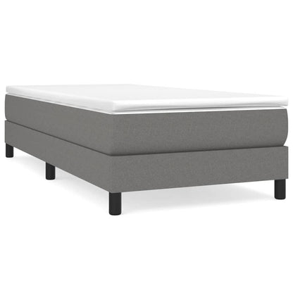 Box Spring Postel S Matrací Textil Tmavě Šedá