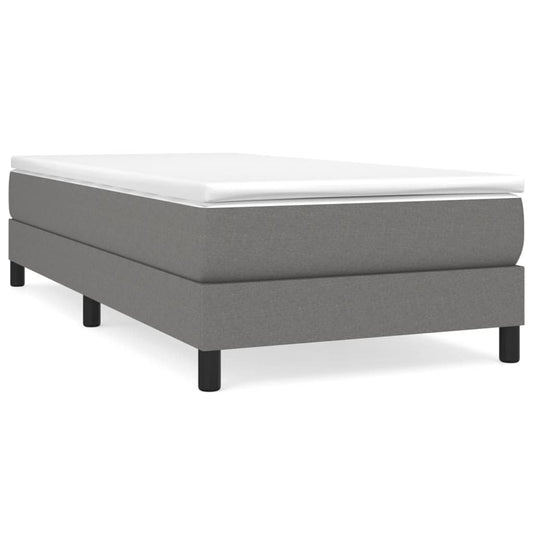 Box Spring Postel S Matrací Textil Tmavě Šedá